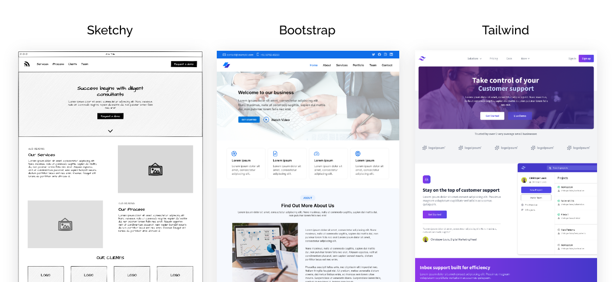 UI Packs for brainstorming Websites