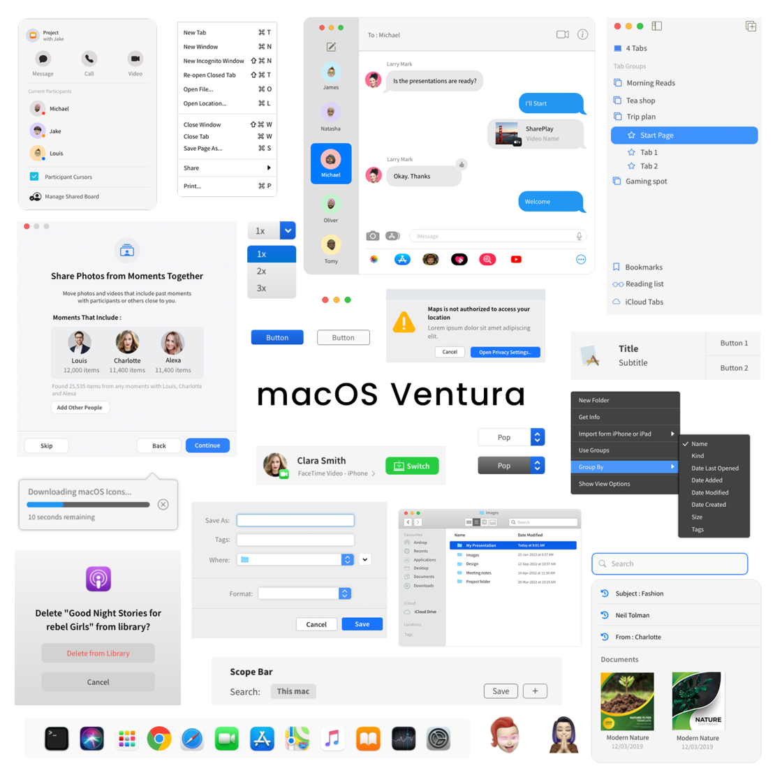 macOS 13 Ventura UI Kit