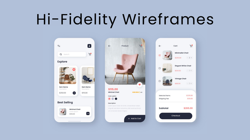 Hi-fidelity Wireframes