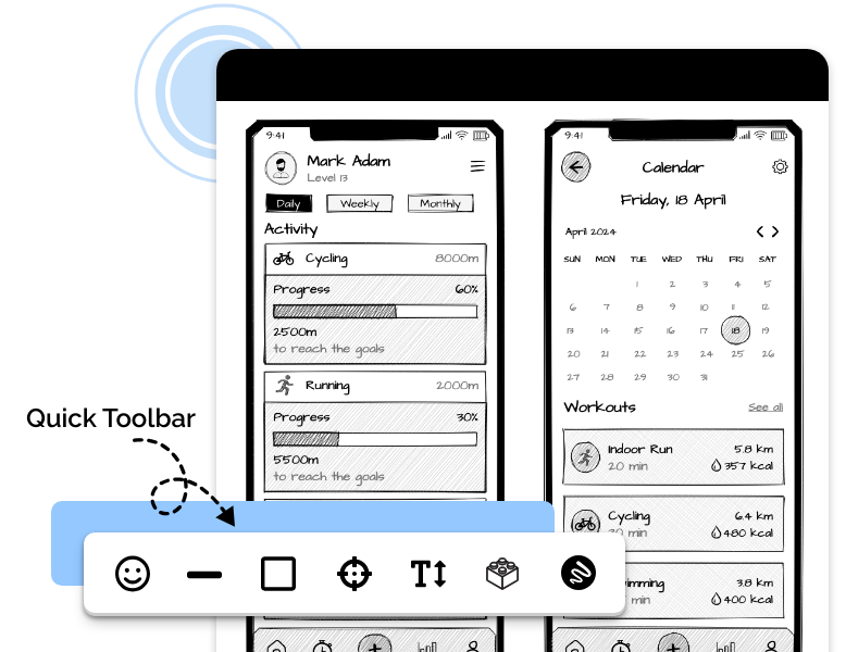 Quick component toolbar
