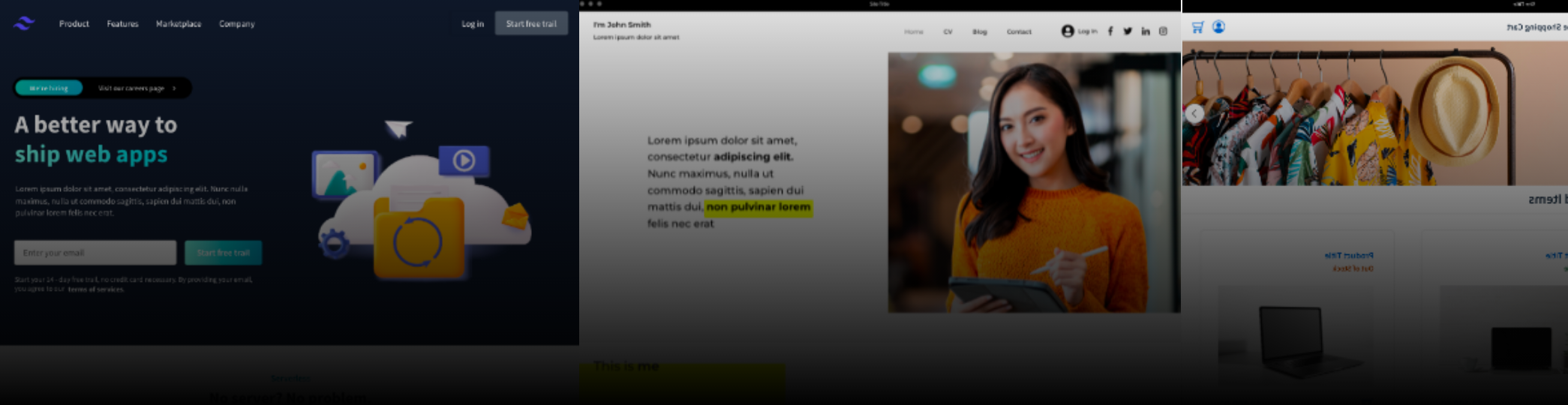 Start with ready made website wireframe templates