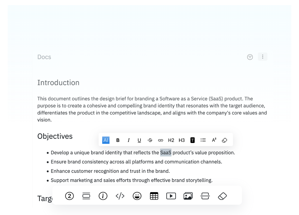 Rich Editing Tools for your Design Documentation