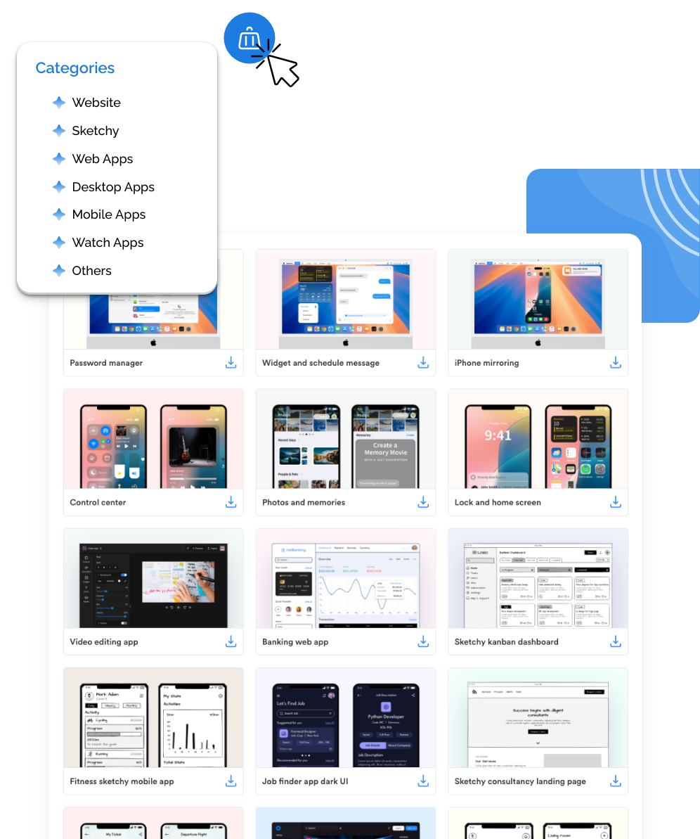 Huge of set of Wireframe Templates